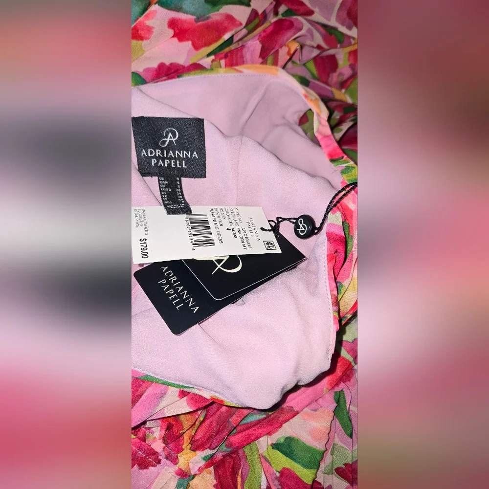 Adrianna Papell Multicolor Floral Midi Dress - Picture 7 of 7